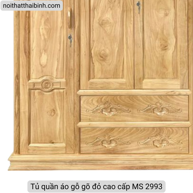 Tủ quần áo gỗ gõ đỏ cao cấp MS 2993 5 Tủ quần áo gỗ gõ đỏ cao cấp MS 2993 - Ảnh 5
