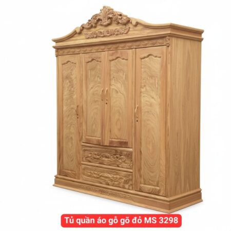 Tủ quần áo gỗ gõ đỏ MS 3298
