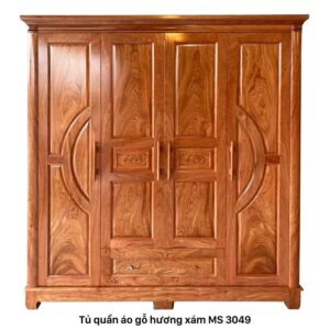 Tủ áo gỗ hương xám 4 cánh MS 3049