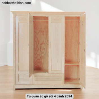 Tủ quần áo gỗ sồi 4 cánh 2094 8 Tủ quần áo gỗ sồi 4 cánh 2094