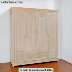 Tủ quần áo gỗ sồi 4 cánh 2094 9 Tủ quần áo gỗ sồi 4 cánh 2094