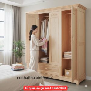 Tủ quần áo gỗ sồi 4 cánh 2094
