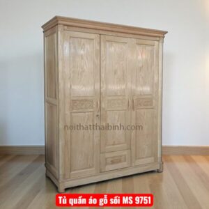 Tủ quần áo gỗ sồi MS 9751