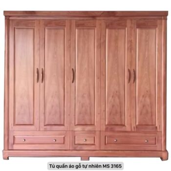 Tủ quần áo gỗ tự nhiên 5 cánh MS 3165