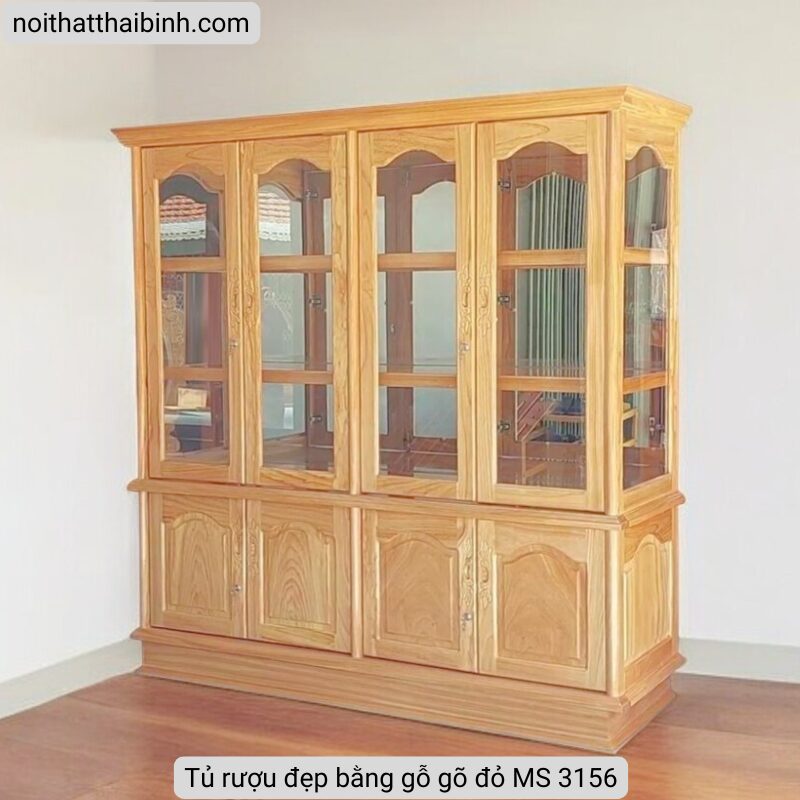 Tủ rượu đẹp bằng gỗ gõ đỏ MS 3156 1 Tủ rượu đẹp bằng gỗ gõ đỏ MS 3156