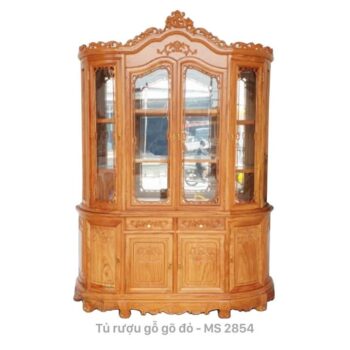 Tủ rượu gỗ gõ đỏ 1m8 MS 2853