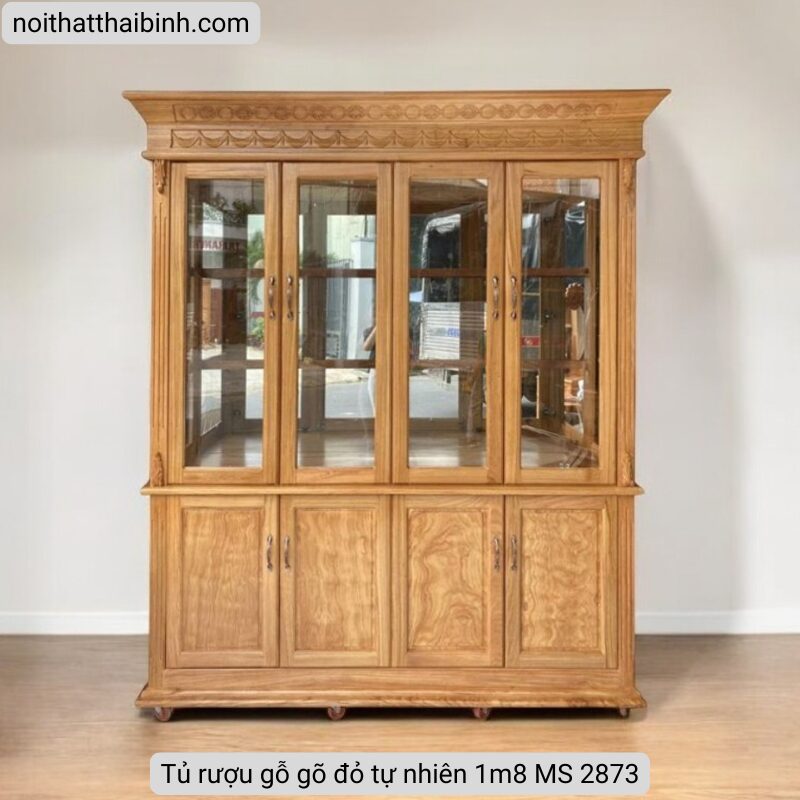 Tủ rượu gỗ gõ đỏ tự nhiên 1m8 MS 2873 1 Tủ rượu gỗ gõ đỏ tự nhiên 1m8 MS 2873