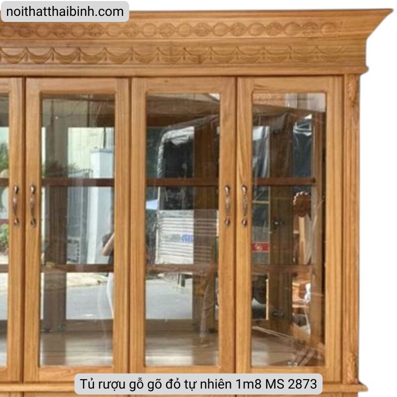 Tủ rượu gỗ gõ đỏ tự nhiên 1m8 MS 2873 2 Tủ rượu gỗ gõ đỏ tự nhiên 1m8 MS 2873 - Ảnh 2