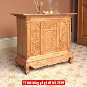 Tủ thờ bằng gỗ gõ đỏ MS 2689