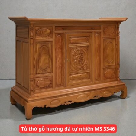 Tủ thờ gỗ hương đá tự nhiên rộng 1m75 MS 3346