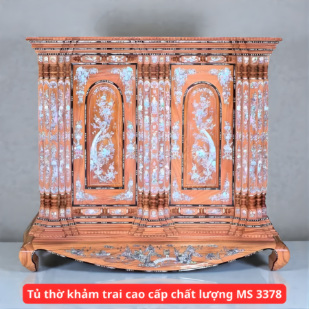 Tủ thờ khảm trai 19 trụ cao cấp chất lượng MS 3378