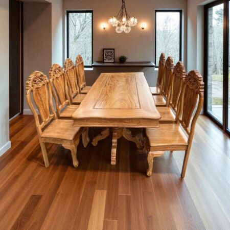 Bộ bàn ăn gỗ gõ đỏ 8 ghế MS 3246