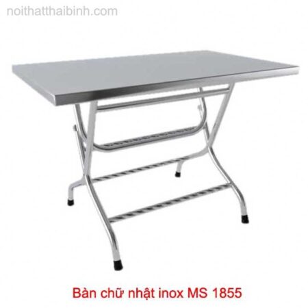 Bàn ăn inox chữ nhật MS 1855