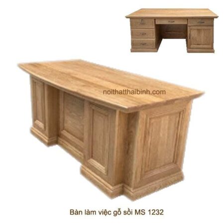 Bàn làm việc gỗ sồi MS 1231 Giá bán = 17.000.000 đ giàm còn = 15.000.000 đ
