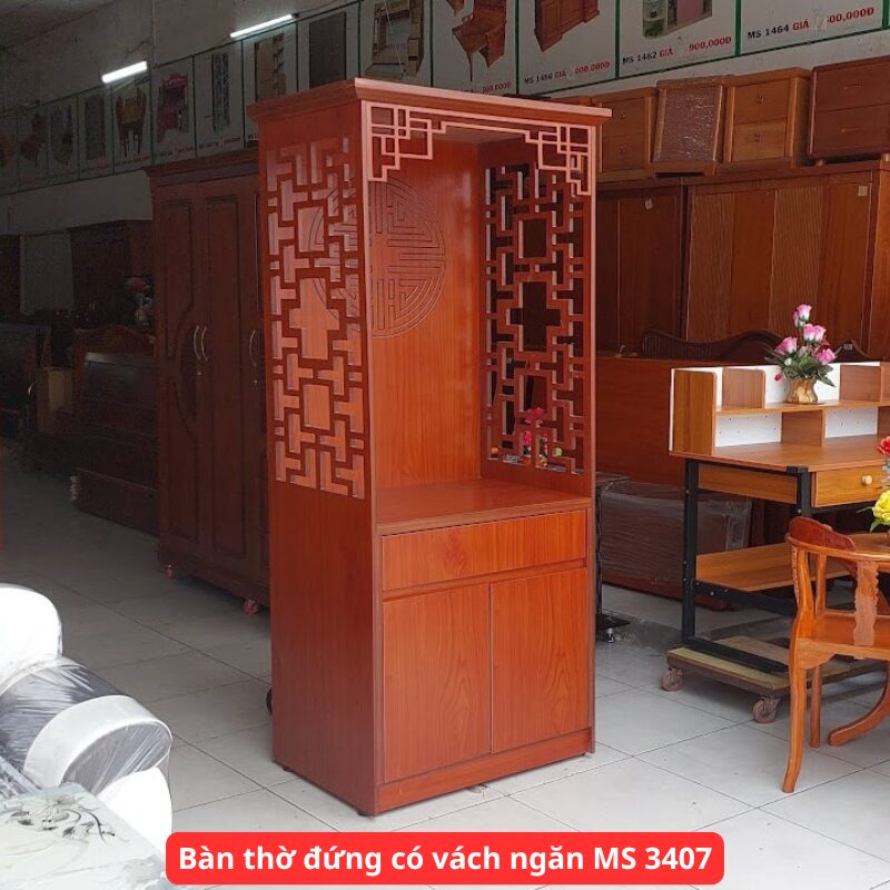 Bàn thờ đứng có vách ngăn MS 3407 1 Bàn thờ đứng có vách ngăn MS 3407