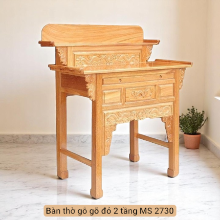 Bàn thờ gỗ gõ đỏ 2 tầng MS 2730