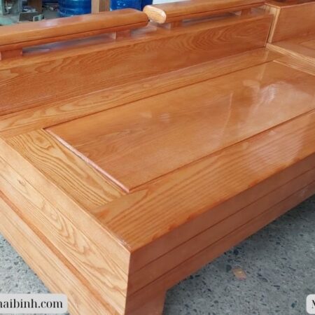 Bộ salon góc gỗ sồi tự nhiên MS 3057 9 Bộ salon góc gỗ sồi tự nhiên MS 3057