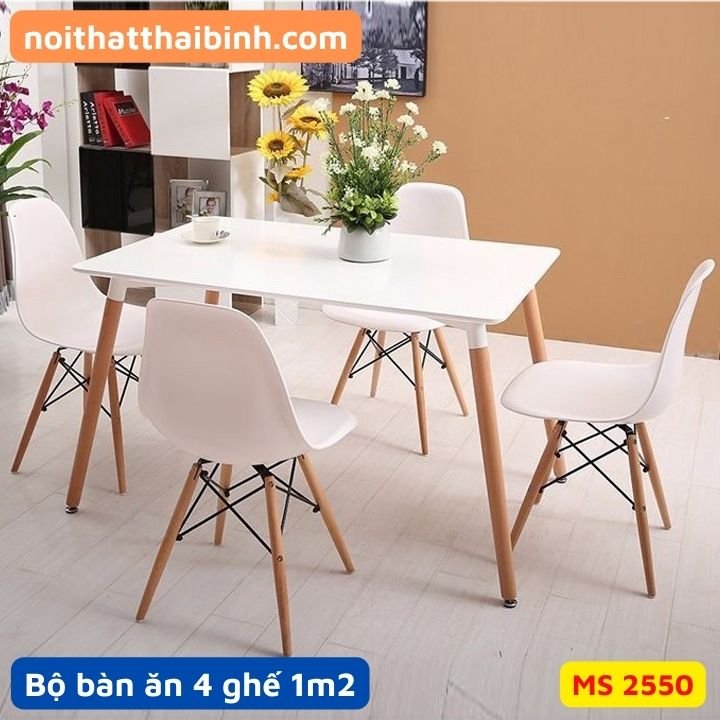 Bộ bàn ăn hiện đại 1m2 MS 2550 1 Bộ bàn ăn hiện đại 1m2 MS 2550