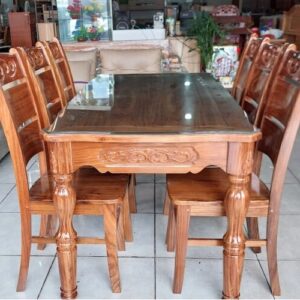 Bộ bàn ghế ăn gỗ hương xám tự nhiên MS 3205