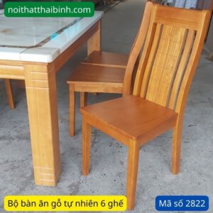 Bộ bàn ăn gỗ mặt đá 6 ghế MS 2822 8 Bộ bàn ăn gỗ mặt đá 6 ghế MS 2822