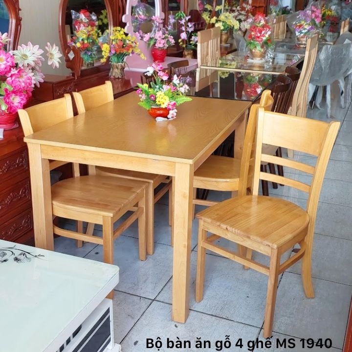 Bộ bàn ăn gỗ tự nhiên 4 ghế MS 2940 3 Bộ bàn ăn gỗ tự nhiên 4 ghế MS 2940 - Ảnh 3