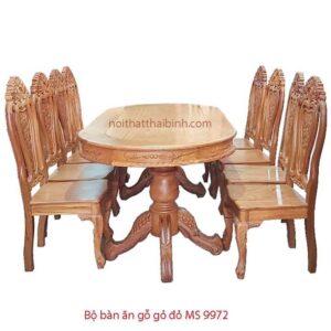 Bộ bàn ăn gỗ gỏ đỏ 8 ghế MS 9972 Giá bán = 32.000.000 đ