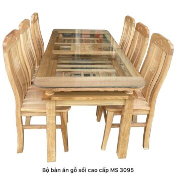 Bộ bàn ăn 6 ghế gỗ tự nhiên MS 3095