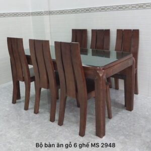 Bộ bàn ăn gỗ cao cấp 6 ghế MS 2948