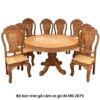 Bộ bàn ăn tròn gỗ căm xe gõ đỏ MS 2875
