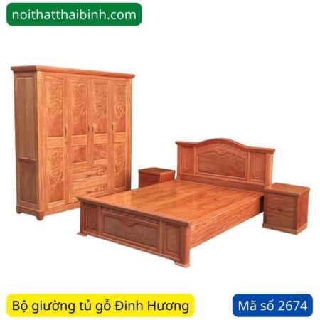 Bộ giường tủ gỗ Đinh Hương MS 2674