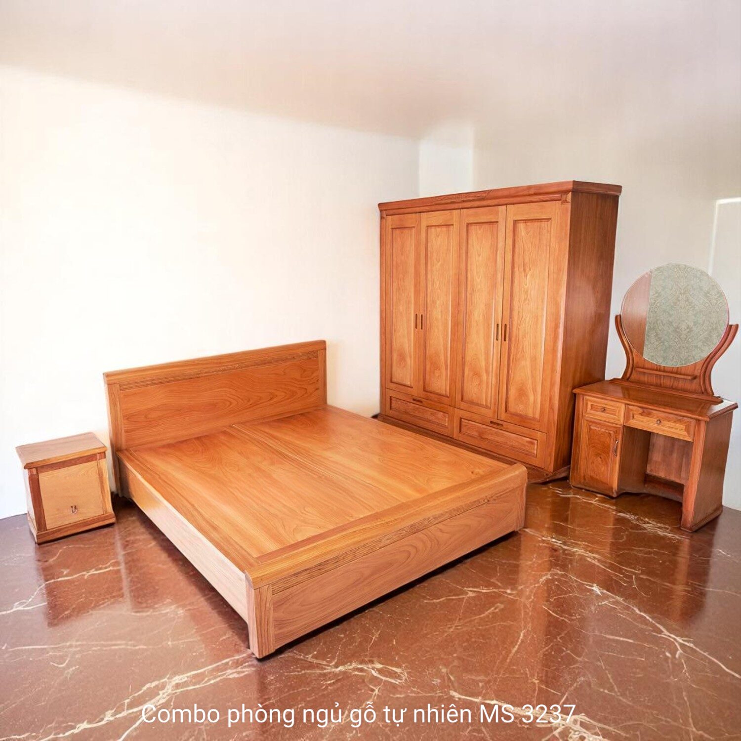 Combo giường tủ bàn trang điểm gỗ tự nhiên MS 3237 5 Combo giường tủ bàn trang điểm gỗ tự nhiên MS 3237 - Ảnh 5