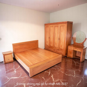 Combo giường tủ bàn trang điểm gỗ tự nhiên MS 3237
