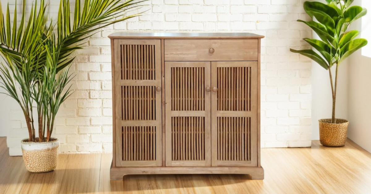 Tủ giày gỗ cao su tự nhiên MS 3189 3 Tủ giày gỗ cao su tự nhiên MS 3189 - Ảnh 3