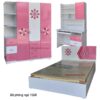 Bộ phòng ngủ đẹp màu hồng MS 1326 giá bán=18.200.000đ giảm còn= 15.200.000đ