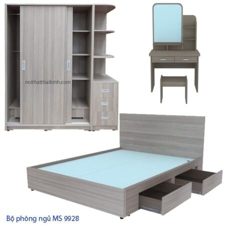 Bộ nội thất phòng ngủ đẹp MS 9928 Giá bộ = 17.700.000 đ - Tặng Nệm Cao Su Non AMERICAN