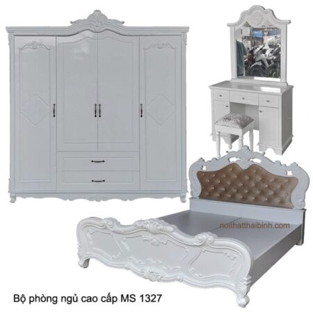 Bộ phòng ngủ đẹp màu trắng MS 1327 Giá bán= 29.300.000đ giảm còn= 26.000.000đ