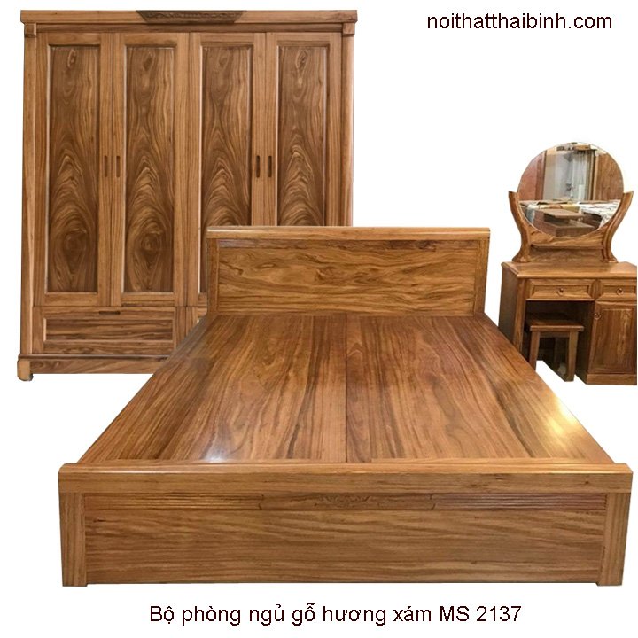Bộ phòng ngủ gỗ hương xám MS 2137 1 Bộ phòng ngủ gỗ hương xám MS 2137