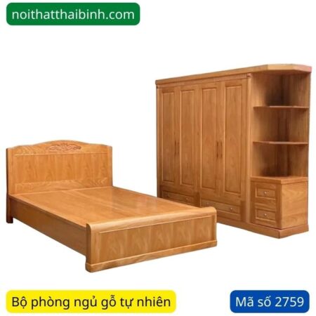 Bộ giường tủ gỗ tự nhiên MS 2759