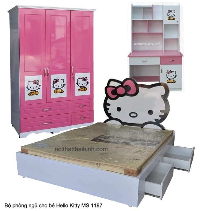Bộ phòng ngủ trẻ em Hello kitty MS 1197 Giá bán = 15.600.000 đ 1 Bộ phòng ngủ trẻ em Hello kitty MS 1197 Giá bán = 15.600.000 đ