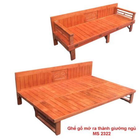 Ghế gỗ mở ra thành giường ngủ MS 2322