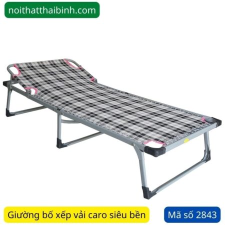Giường bố xếp vải caro MS 2843 | GIAO HỎA TỐC TPHCM