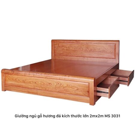 Giường gỗ hương đá cỡ lớn 2m MS 3031