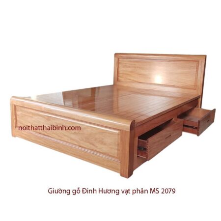 Giường gỗ tự nhiên vân Đinh Hương vạt phản MS 2079