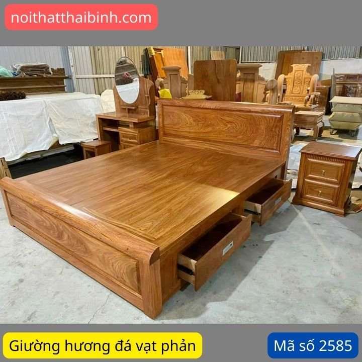 Giường hương đá vạt phản 2 ngăn kéo MS 2585 1 Giường hương đá vạt phản 2 ngăn kéo MS 2585