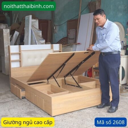 Giường ngủ vạt nâng cao MS 2608