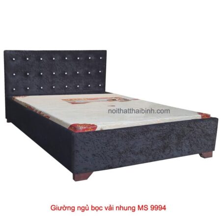 Giường ngủ bọc vải nhung đẹp MS 9994 Giá bán = 12.500.000 đ - Tặng 1 tấm nệm cao su non American
