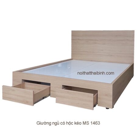 Giường ngủ có hộc kéo đuôi giường MS 1463 Giá bán= 6,500,000đ giảm còn= 5,500,000đ