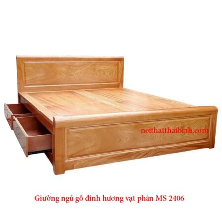 Giường ngủ gỗ đinh hương vạt phản MS 2406