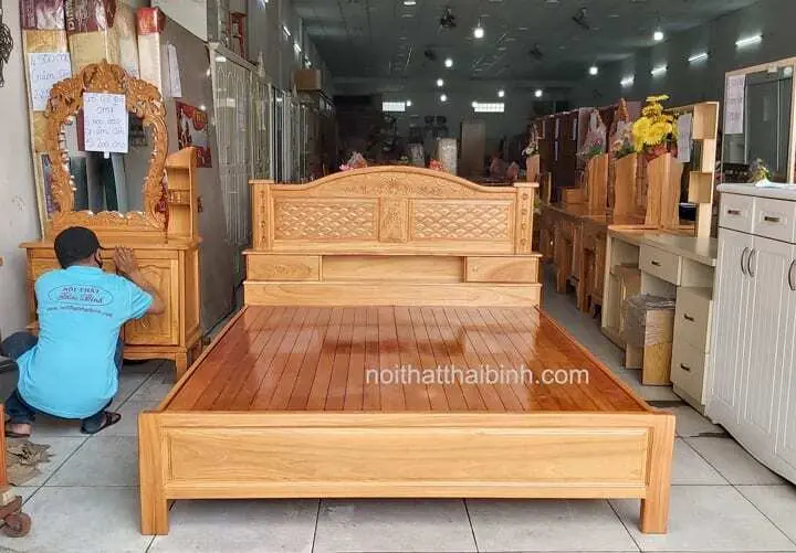 Giường ngủ gỗ gõ đỏ đẹp MS 1192 4 Giường ngủ gỗ gõ đỏ đẹp MS 1192 - Ảnh 4
