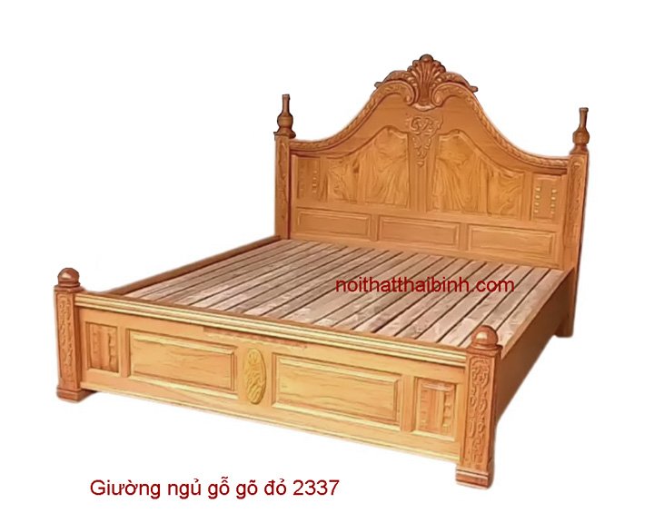 Giường gỗ gõ đỏ cao cấp MS 2337 1 Giường gỗ gõ đỏ cao cấp MS 2337